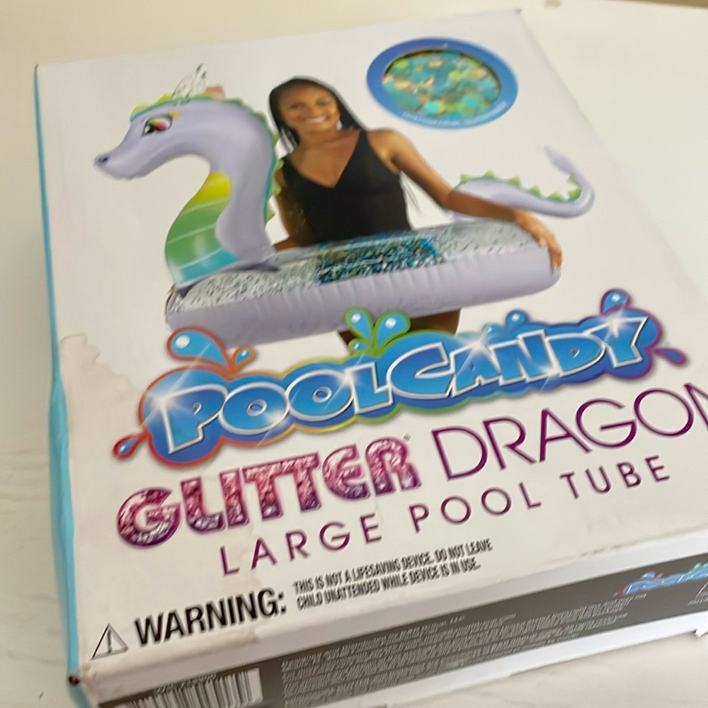 Pool Candy Glitter Dragon Large Pool Tube 40" Diameter New